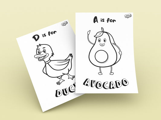 26 Kids ABC Colouring Pages - Digital Download
